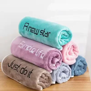 Custom logo Large Size 70 X 140cm Embroidery Microfiber Bath Towel Good Quality Super Absorbent for Adults Spa