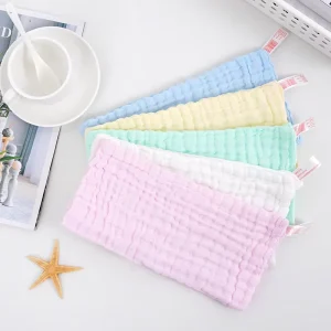 Custom logo Six Layer Cotton Soft Cotton Tissue Towel and Face Wash Cloth and Square Terry Baby Baby Face Towel