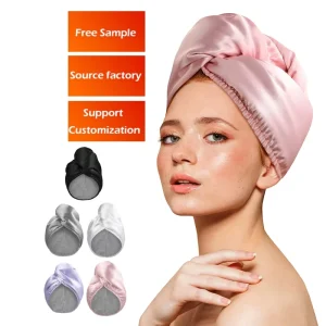 Custom logo Stain Microfiber Double Sided Hair Towel Hair Drying Cap Soft Luxury Hair Towel Wrap