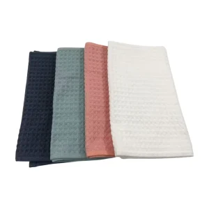 Custom logo Waffle Kitchen Hand Towels Dish Cloth Highly Absorbent Cleaning Drying Dishes Tea Towel Extra Soft