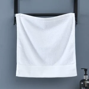 Custom logo White Pure Cotton Hypoallergenic Anti microbial Durable Woven square Hand Towels for Children&Adults