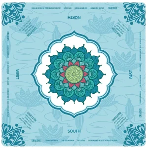 Custom made Cross border Nordic Region Mahjong Table Mat Rubber Velvet Non slip Lotus Flower Design English printed Card
