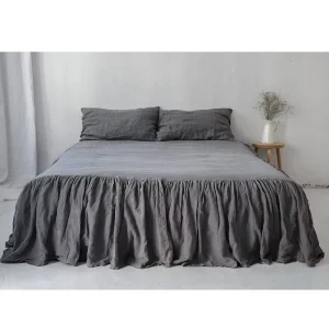 Custom-made Floral Linen Bed Skirt Covers Eco-friendly 400TC Modern Luxury Design
