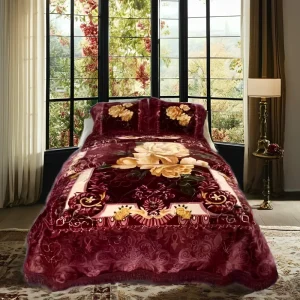 Custom made High end Luxurious Raschel Blanket Suitable for Winter Use with Embossed Print Pattern