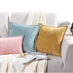 Custom made Portable Soft Throw Pillow Set Rectangle Solid Bolster Pillow Nordic Pure color Europe Woven 100% Polyester