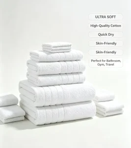 Customer Eco Friendly Absorbent Antibacterial High Quality 100% Cotton Solid Color Luxury Modern Hotel Towel Set