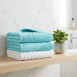 Customer Made Logo 100% Cotton Eco Friendly Embossed Jacquard Bath Towels Ultra Soft Highly Absorbent Luxury All Season