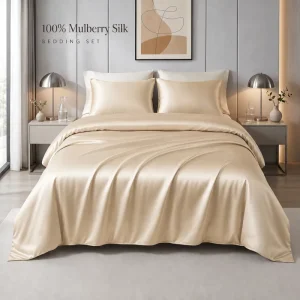 Customised 25 22mm King Queen Size 19Momme Silk Sheets Duvet Cover Fitted Bedding Set