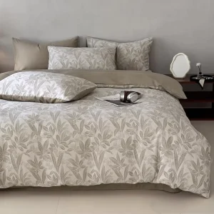 Customised Bedding Set 100% Cotton Botanical Cotton Washed Sheet Pillowcase Jacquard Duvet Cover Set