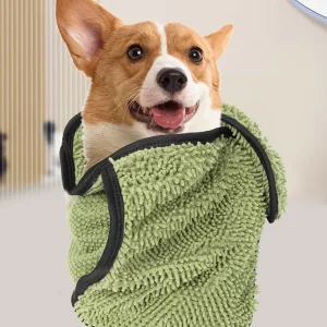 Customised Logo Chenille Antimicrobial Quick Dry Absorbent Pet Dog Cat Bath Towel