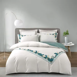 Customizable 100% Cotton High Quality Luxury Pure Cotton Bedding Set Embroidery Duvet Cover Set OEM ODM for Home Bedroom Decor