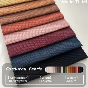 Customizable 100% Polyester Yarn Dyed Corduroy Fabric Breathable Lightweight Factory Direct Supply