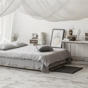 Customizable 300tc Modern Duvet Cover Button Closure Solid Color French Washed Sheet Eco-friendly 100% Linen Bedding Set