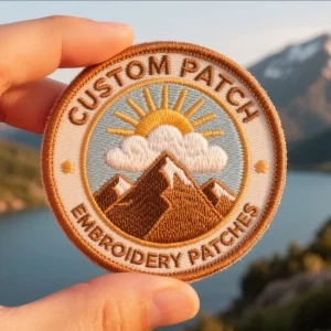 Customizable 3D Puff Logo Badges Heat Press Embroidered Patch Sew on Iron on Clothing Patches With Lace Decoration OEM Model