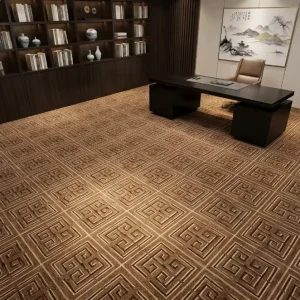 Customizable Blended Yarn Commercial Carpet Tiles Loop Pile Durable Modular Floor Mats for Public Space