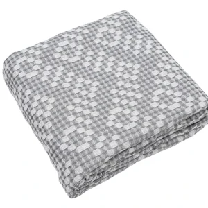 Customizable Breathable Sustainable All Season Single Waffle Cotton Receiving Blanket Natural Throw Beach Bed Blankets