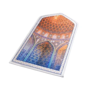 Customizable Children Prayer Mat 50x90cm 8mm Recycled Cotton Polyester Mat with Traditional Islamic Motif Soft for Muslim Kid