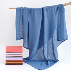 Customizable Double-Layer Woven Cotton Bamboo Fiber Floral Pattern Summer Newborn Swaddle Baby Wrap Throw