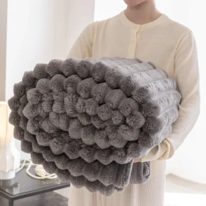 Customizable Eco Friendly Modern Embossed Floral Fleece Blanket Ultra Soft Lightweight Warm Throw for Hotel Home