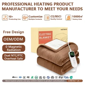 Customizable Electric Heated Blanket Flannel Machine Washable 7 Heat Levels for Home Sofa Bed Winter Gift