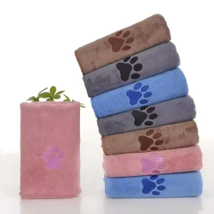 Customizable Embroidered Luxury Eco friendly Hair Drying Towels for Dogs Cotton Fleece Blue All Seasons Foreign Trade