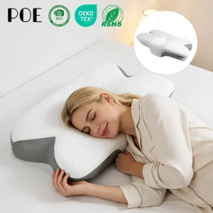 Customizable Ergonomic Memory Foam Pillow with Breathable Fabric Double Sided Design & Removable Washable Cover