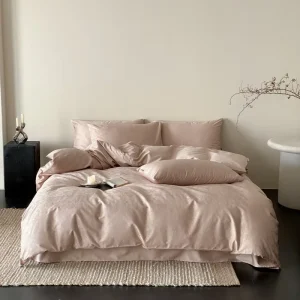 Customizable Factory Price 100% Cotton Satin Jacquard 4-Piece Set Butterfly Pattern Modern Design Bedding Set All-Season