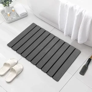 Customizable Foldable Stone Bathroom Mat Modern Design Non Slip Super Absorbent Bath Mat Quick Dry Diatomaceous Earth