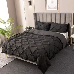 Customizable Geometric Pattern Embroidered Modern King Size 3 Piece Reversible 40 Count Duvet Cover Set Soft 100%