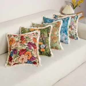 Customizable Jacquard Cushion Cover Decorative Throw Pillow for Livingroom Reading & Bed Rest Comfort Style