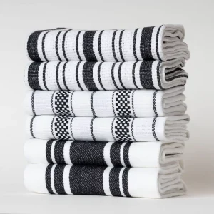 Customizable Kitchen Cleaning Towel Sets Eco Friendly Woven Cotton Dishcloths Soft Absorbent Plaid Pattern Promotional Use