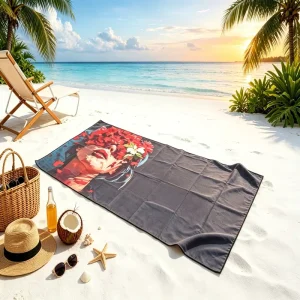 Customizable Logo Luxury Beach Towel Best Selling Beach Towel Double Side Digital Print High Density Microfibre Beach Towel