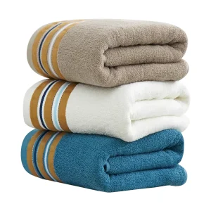 Customizable Logo Pure Cotton Bath Towel 70*140cm Large Size Soft and Absorbent with Tub Mats