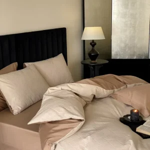 Customizable Luxury Organic 100% Cotton Bedding Set Modern Minimalist Textured Jacquard 4 Piece Duvet Cover Set for Home Hotel