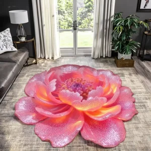 Customizable Machine Made 3D Printed Polyester Modern Style Abstract Carpet Flat Weave Washable Stain Resistant Anti Bacteria