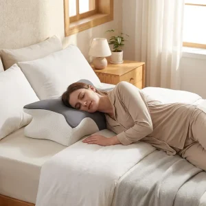 Customizable Memory Foam Ergonomic Support Butterfly Shape Cervical Bed Pillows for Side Back Stomach Sleepers