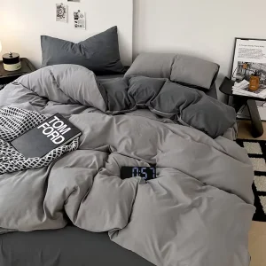 Customizable Modern 4-Piece Bedding Set 100% Polyester Duvet Cover Breathable Soft Machine Washable Warm Iron European American