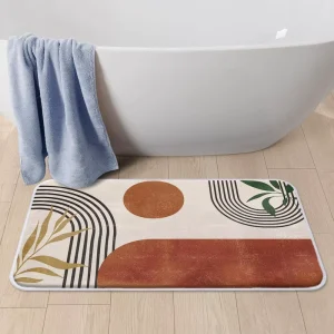 Customizable Modern Anti Slip Memory Foam Bath Mat Washable Bathroom Rug for Bath Floor Absorbent and Memory Foam Bath Rug