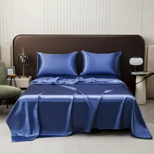 Customizable Modern Duvet Cover Set Queen Size Simulated Silk Sateen 300tc All Season Grade a Solid 3 Piece Bedding Set