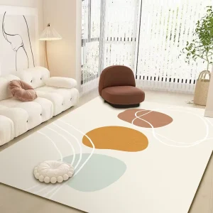 Customizable Modern Style Abstract 3D Printed Polyester Carpet Flat Weave Technique Washable Anti Slip Stain Machine Made