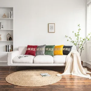 Customizable Modern Towel Embroidery Throw Pillows Colorful Soft Square Cushion Covers Home & Hotel Use 45x45cm