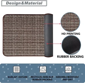 Customizable Non Slip Waterproof Leak Proof Floor Mat with Durable Rubber Backing for Front Door Entryway