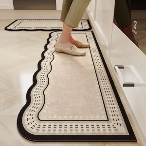 Customizable Non Slip Waterproof PVC Door Mats Grease Proof Kitchen Floor Mats Modern Cushioned Washable