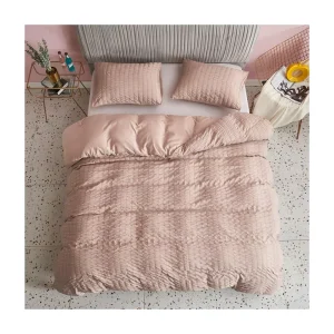 Customizable Pink Double Bed Duvet Cover Set Modern Style Woven Bedding Made in China by Manufacturer