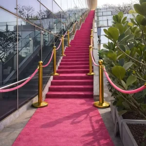 Customizable Pink Nylon 6.6 Exhibition Carpet Fire-Retardant & Anti-Static High-Density Roll for Luxury Brand Pop-Ups