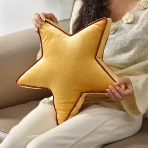 Customizable Portable Star Shaped 100% Polyester Plush Stuffed Decorative Throw Pillows for Sofa