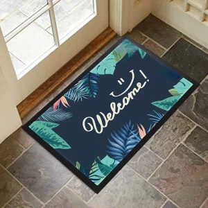 Customizable Printed Sublimation Water Absorbing Anti Slip Non Woven Nitrile Rubber Blank Entry Floor Mat Welcome Home Door Mat