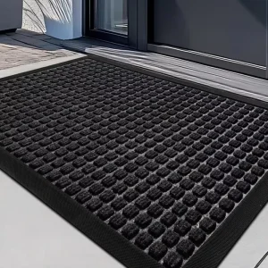Customizable Rectangle Anti Slip Door Mat Durable Polyester Welcome Entrance Mat for Home Office Hotel Use Modern Outdoor Design