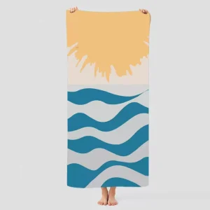 Customizable Recycled Microfiber RPET Beach Towel Quick Dry Absorbent Printed Sand Free for Gym Featuring Custom Logo
