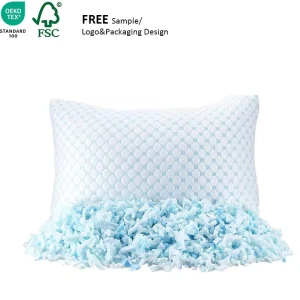 Customizable Shredded Memory Foam Pillow Adjustable Neck Removable Sleeping Cooling Non Toxic Soft Bamboo Fabric Bed Bedding